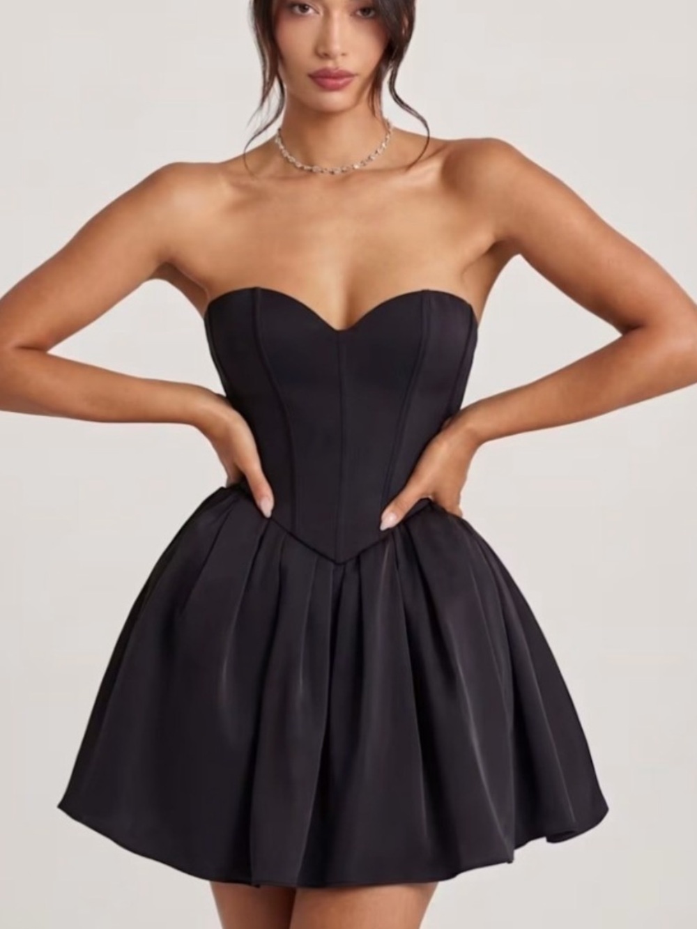 NWT - 12 - Oh Polly Emeline Black Corset Mini Dress